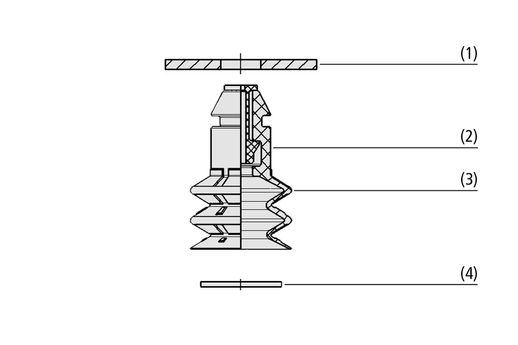 Bellows Suction Cups SPB2 P (2.5 Folds)