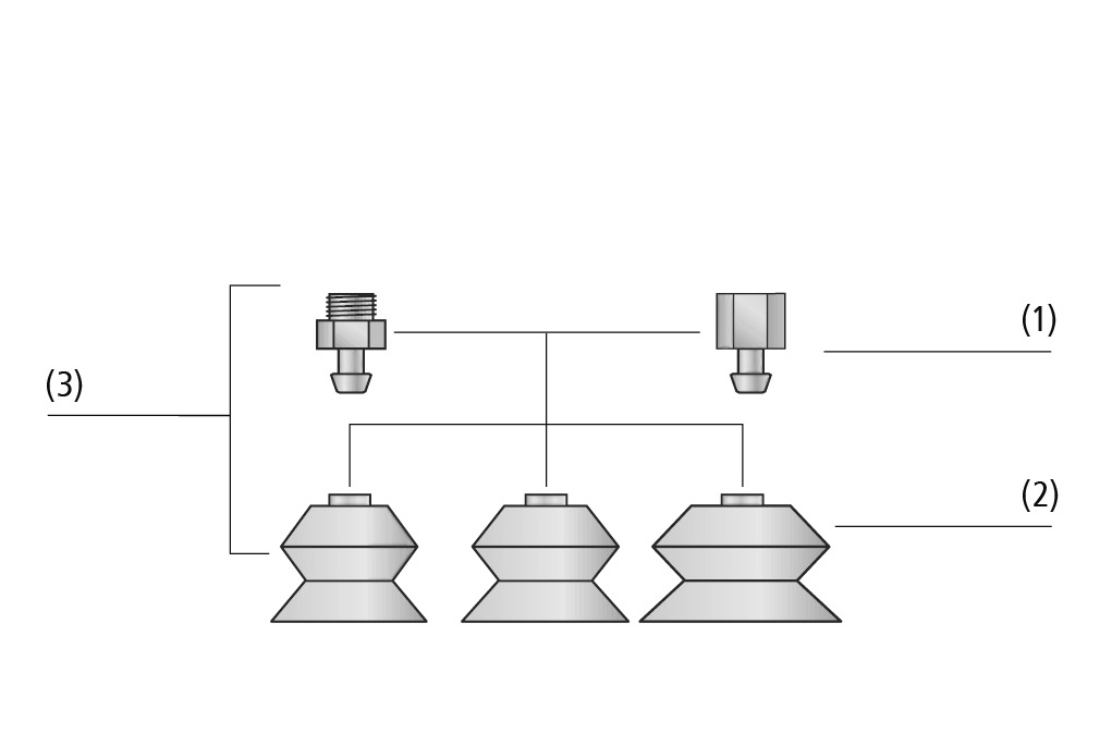 Bellows Suction Cups FSGA SI-MD (1.5 Folds)