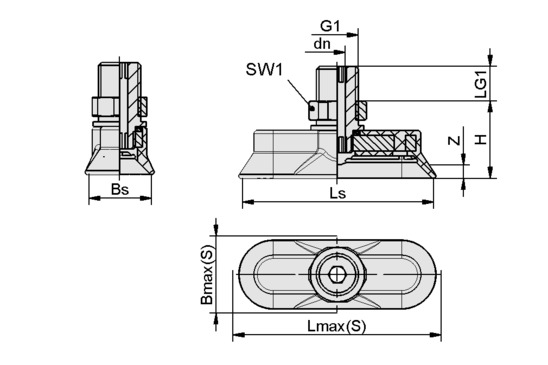 SAOG 60x20 NBR-45 G1/4-AG