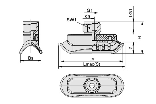 SAOK 70x25 NBR-60 G1/4-IG