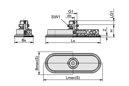 SAOF 60x23 NBR-60 M14x1.5-AG